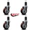 Service Caster 4'' Maroon Poly Wheel Swivel 1-5/8'' Expanding Stem Caster Set, 4PK SCC-EX20S414-PPUB-MRN-158-4 - alternate 3